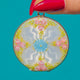 Large Edwardian Silver Floral Guilloche Enamel Locket - Powder Blue and Baby Blue