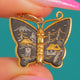 Dainty Art Deco Shakudo Butterfly Charm