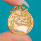 Antique Solid 9ct Gold Round Engraved Ivy Leaf Locket