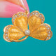 Art Nouveau 14ct Gold Pearl Clover Pendant