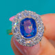 18ct Gold 2.20ct Natural Blue Sapphire Diamond Cluster Ring