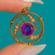 Antique 15ct Gold Amethyst Pearl Pendant, 1.55ct