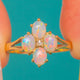 9ct Gold Opal Diamond "Flower" Cluster Ring