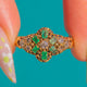 Antique 15ct Gold Emerald & Rose-Cut Diamond Ring, c.1840