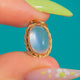 Antique Gilded Silver Moonstone Cabochon Pendant, Woven Border