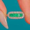 Art Deco Platinum Emerald Diamond Ring